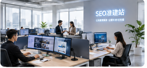 SEO准建站办公与项目协作场景